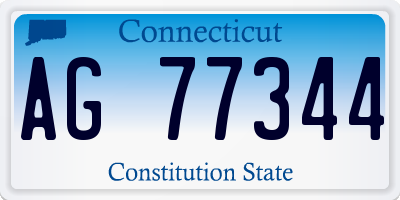 CT license plate AG77344