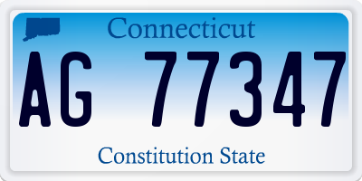 CT license plate AG77347