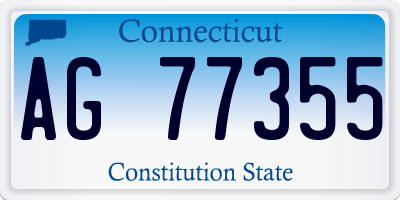 CT license plate AG77355