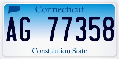CT license plate AG77358