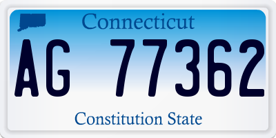 CT license plate AG77362