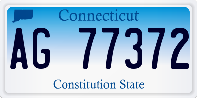 CT license plate AG77372