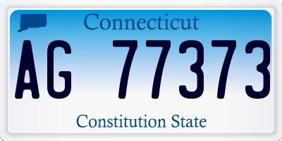 CT license plate AG77373