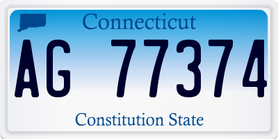 CT license plate AG77374