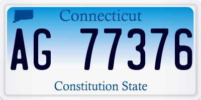 CT license plate AG77376