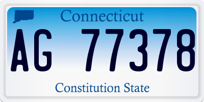 CT license plate AG77378
