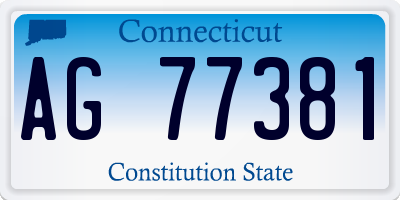 CT license plate AG77381