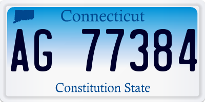 CT license plate AG77384