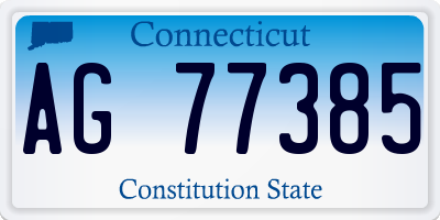 CT license plate AG77385