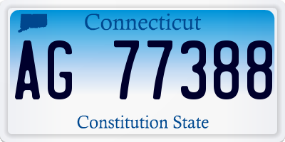 CT license plate AG77388