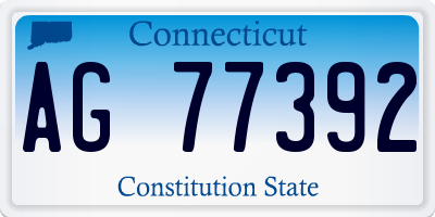 CT license plate AG77392