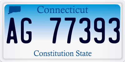 CT license plate AG77393