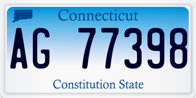 CT license plate AG77398