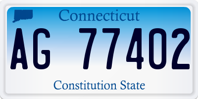 CT license plate AG77402