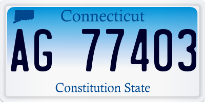 CT license plate AG77403
