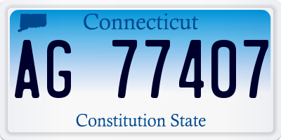 CT license plate AG77407