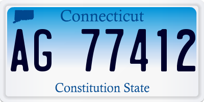 CT license plate AG77412