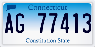 CT license plate AG77413