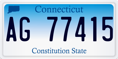 CT license plate AG77415