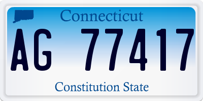CT license plate AG77417