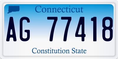 CT license plate AG77418