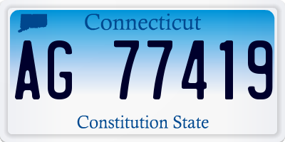 CT license plate AG77419