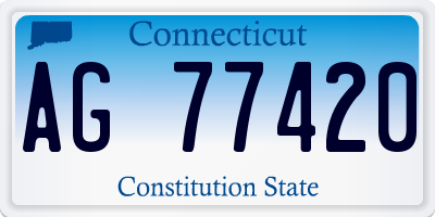 CT license plate AG77420