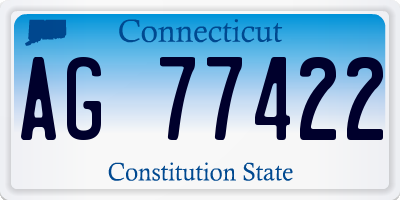 CT license plate AG77422