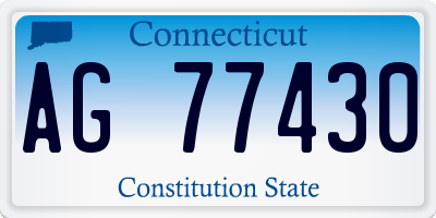 CT license plate AG77430