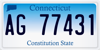 CT license plate AG77431