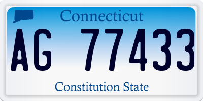 CT license plate AG77433