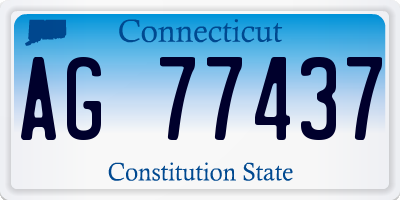 CT license plate AG77437