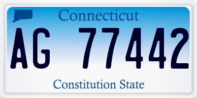 CT license plate AG77442