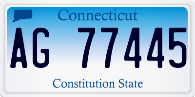 CT license plate AG77445