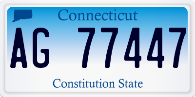 CT license plate AG77447