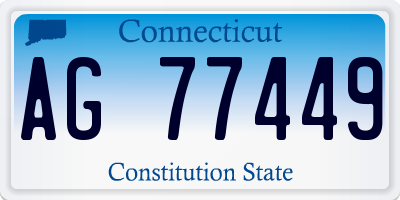 CT license plate AG77449