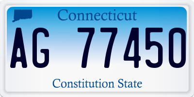CT license plate AG77450