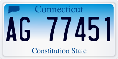 CT license plate AG77451