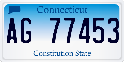 CT license plate AG77453