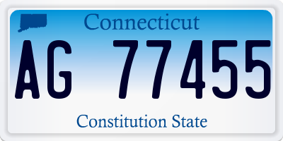 CT license plate AG77455