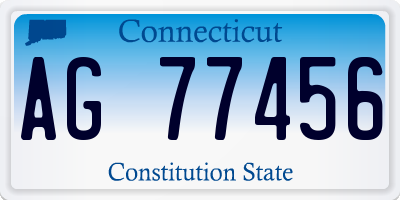 CT license plate AG77456