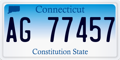 CT license plate AG77457