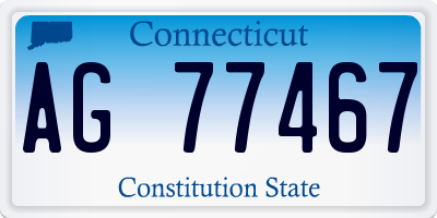 CT license plate AG77467