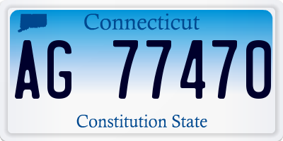 CT license plate AG77470