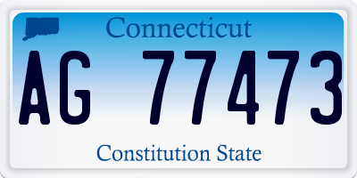 CT license plate AG77473
