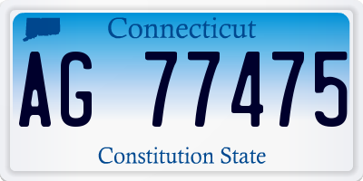 CT license plate AG77475