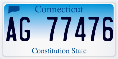 CT license plate AG77476