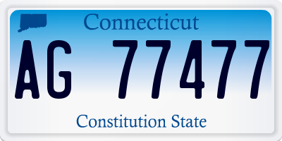 CT license plate AG77477