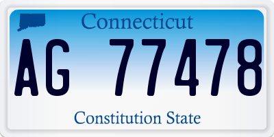 CT license plate AG77478