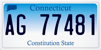 CT license plate AG77481